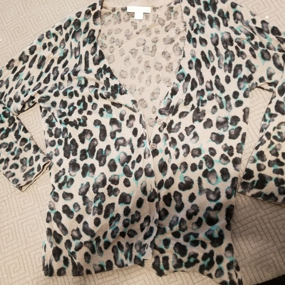 Light Gray Animal Print Cardigan - Picture 1 of 2